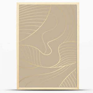 Gold lines vector art background. Abstract luxury cover design. Poster for design interior. Template for cards, flyers, banner, packaging. Premium golden illustration for luxe invite, wedding card.