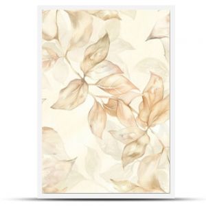 Delicate floral wallpaper, muted cream with pastel petals, flowing vines, soft lighting.