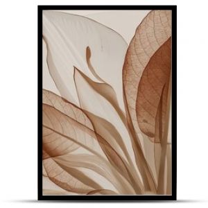 Macro photograph showcasing the intricate beauty of beige transparent flower petals and leaves perfect for use as a natural wallpaper or background.