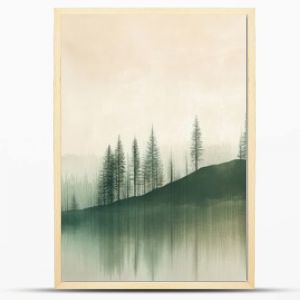 A minimal nature scene with dual tones of pale green and soft brown, the muted earthy colors creating a peaceful, organic atmosphere