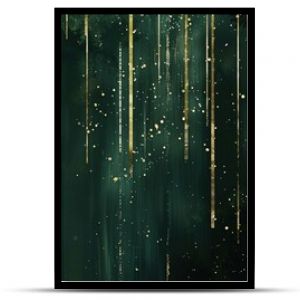 A dark forest green background with cascading gold glitter lines, resembling gentle waterfalls, ideal for creating serene spa or wellness product labels.