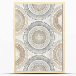 Concentric Circles: A Neutral Palette - Modern and elegant repeating pattern of concentric circles in a neutral palette of beige, taupe, gray, and cream.