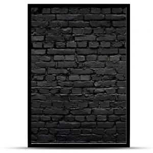 Perfect black brick wall as background or wallpaper or texture