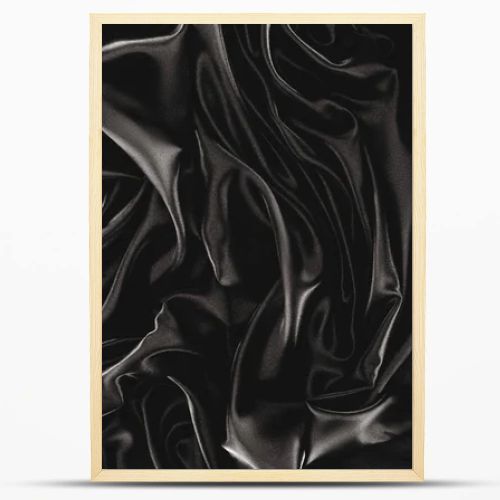 full frame of black elegant silk cloth as background