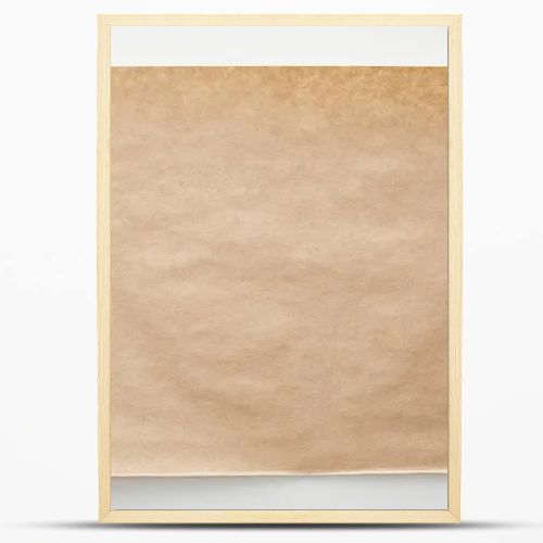 top view of empty craft paper on white background