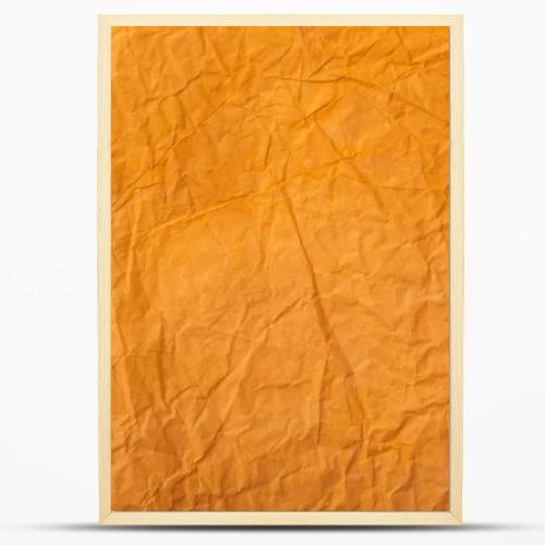 orange blank crumpled page with copy space