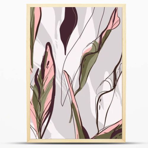 Floral palm leaves pattern. Tropical summer exotic floral tropical palm leaf.  Plant flower nature wallpaper texture. Banana plant  vector art