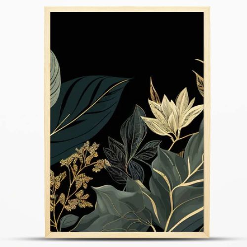 Botanical line background flowers, leaves. Vector illustration desing.