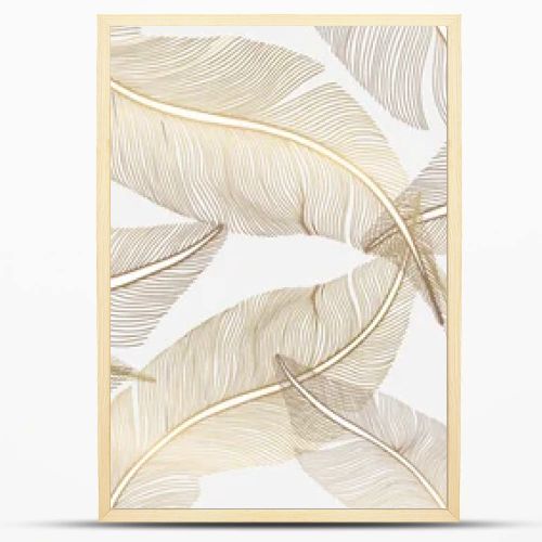 Vector abstract light illustration with golden feathers for decor, covers, backgrounds, wallpapers