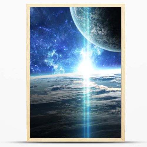 Universe scene with planets, stars and galaxies in outer space showing the beauty of space exploration. Elements furnished by NASA