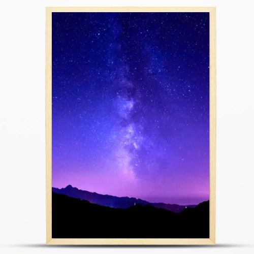 Milky Way on mountain background. night sky stars