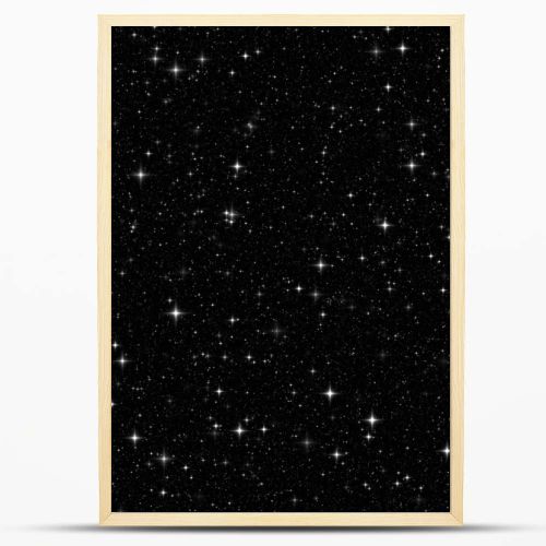 Black space with many stars. Seamless pattern, texture, backgrou