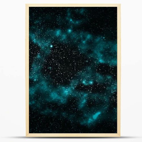 Galaxy, turquoise star nebula, space background