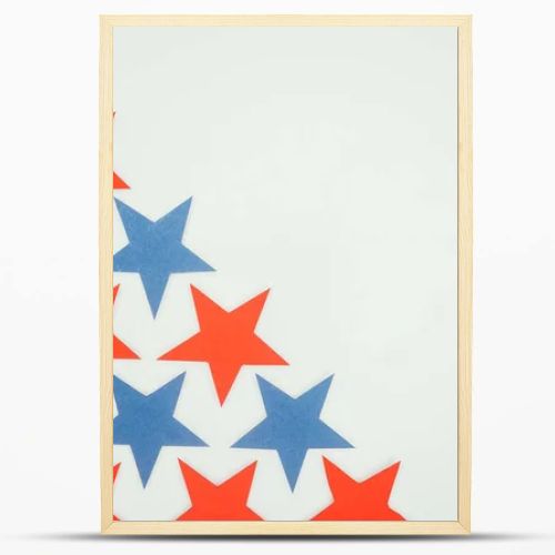 top view of arranged stars isolated on grey, presidents day concept