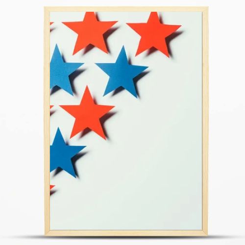 top view of arranged stars isolated on grey, presidents day concept