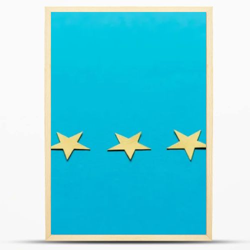 yellow stars isolated on blue with copy space