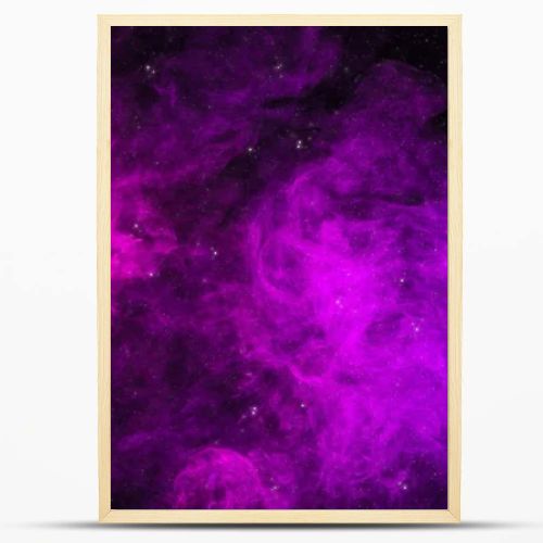 pink and purple smoke on black background as universe with stars 