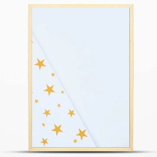 elevated view of festive paper decorated by golden stars isolated on white 