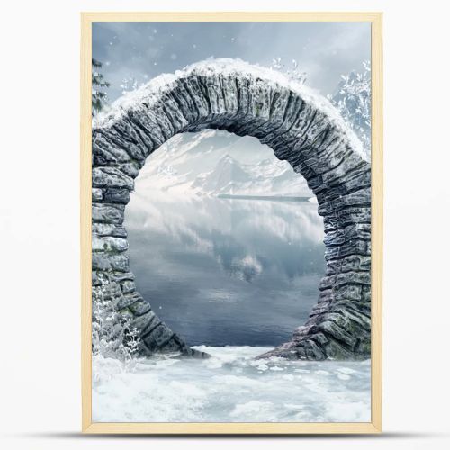 Ruins in a snowy landscape
