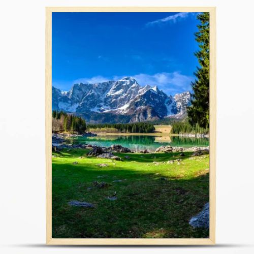 Spring morning at the alpine lake