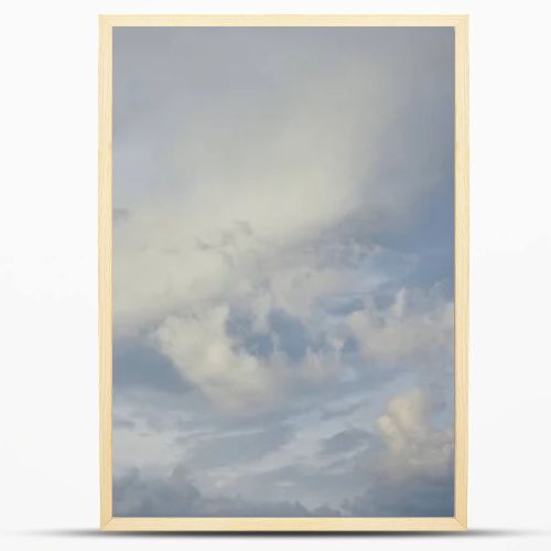 view of white and grey clouds on blue sunlight sky background