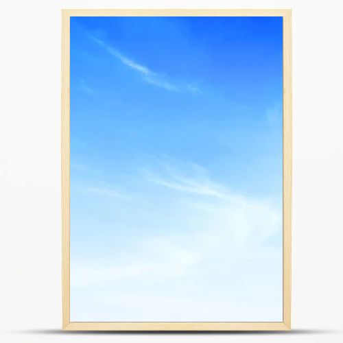 Panoramic bright blue sky background with soft white wispy clouds. Clear sunny day atmosphere. Beautiful natural cloudscape, perfect for summer themes, web banners, and outdoor backdrops. Professional nature photography.