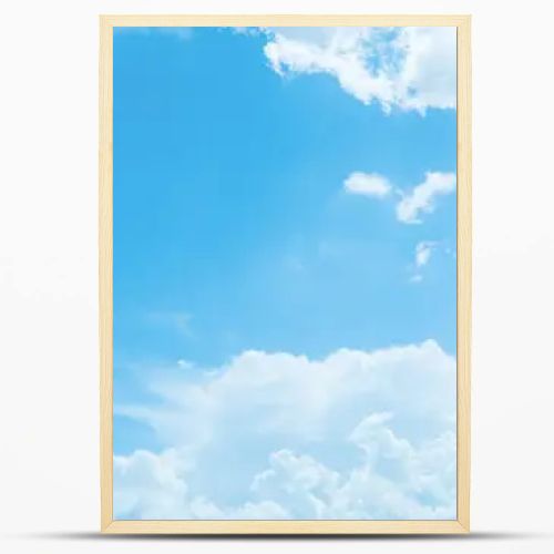 Bright white clouds in clear blue sky early morning on summer day
