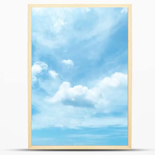 Clear blue sky and white clouds summer background.