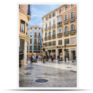 Malaga city in rain, Spain