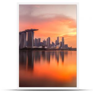 Singapore skyline at sunset time in Singapore city