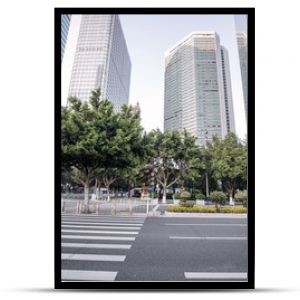 Road with zebra crossing in the city