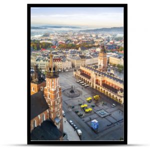 Beautiful historic market square at sunrise, Krakow, Poland