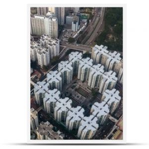 Private housing of Hong Kong from drone view