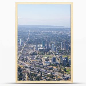 Aerial city view of Surrey Central during a sunny summer day. Taken in Greater Vancouver, British Columbia, Canada.