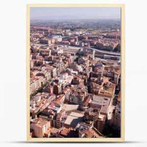 Aerial view of  district of  Lleida with modern apartment buildings, Catalonia