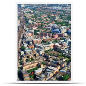 Large modern city center viewed from above