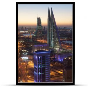 Manama City nocą Bahrajn