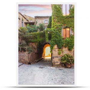 Ancient streets of the dying town in Italy, Civita di Bagnoregio