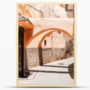 colorful old streets of marrakech medina, morocco