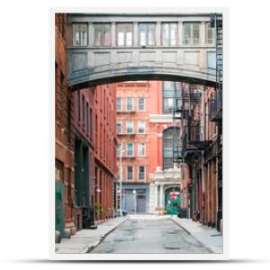 Skrzyżowanie Staple Street i Jay Street w historycznej dzielnicy Tribeca na Manhattanie w Nowym Jorku w Nowym Jorku