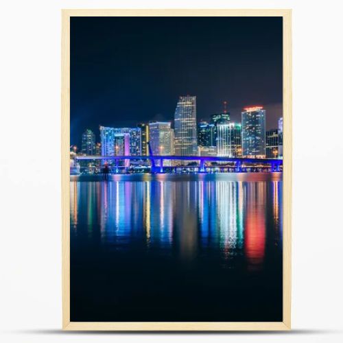 The Miami Skyline at night, seen from Watson Island, Miami, Flor