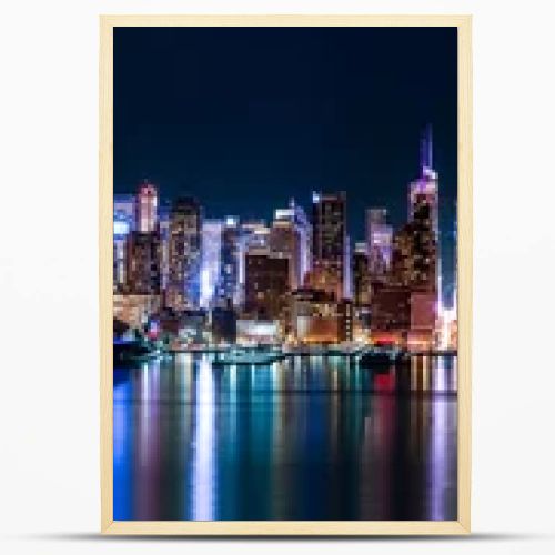 New York midtown panorama by night