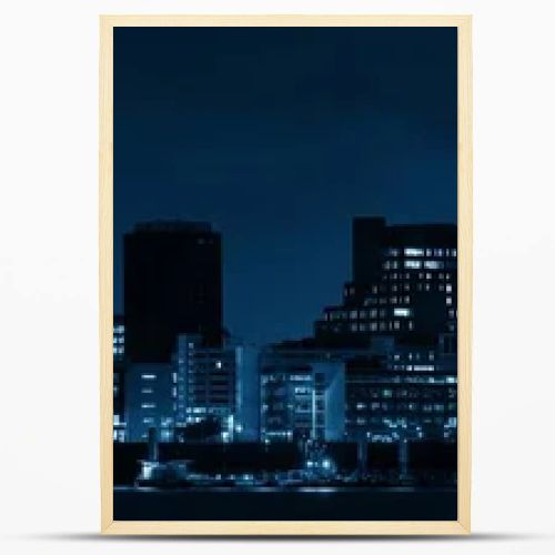 Liverpool skyline cityscape at night with buildings in England in United Kingdom