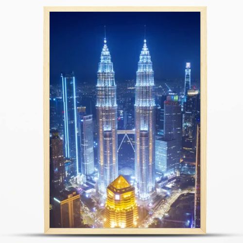 Illuminated Petronas Twin Towers