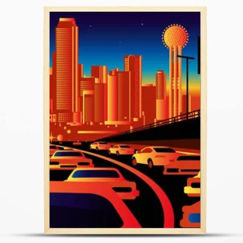 Dallas Texas vector skyline