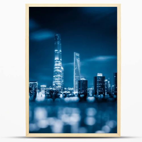 Blurred view of cityscape in Shanghai,China.