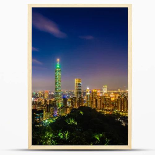 Beautiful landscape and cityscape of taipei 101 building and architecture in the city at twilight and night Taiwan