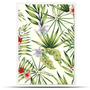 Exotic plants composition nature illustration seamless