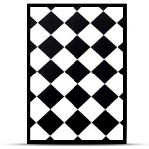 Czarno-białe płytki podłogowe w kratkę płynnie jako widok z góry wzoru