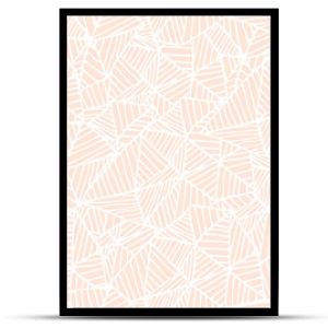 Ładny pastelowy róż na białym liniowym doodle trójkątny wzór Ręcznie rysowane pozbawione trójkątnego tła Nieskończoność geometryczna